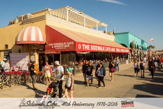 The Sidewalk Cafe celebrates 40 years in Venice, California. 1976-2016. www.TheSidewalkCafe.com. Photo by www.VenicePaparazzi.com.
