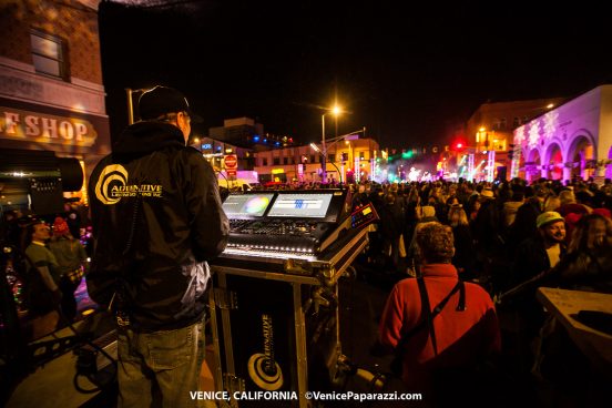 2017 Venice Sign Holiday Lighting. Photo by VenicePaparazzi.com