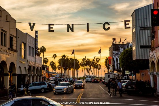 2017 Venice Sign Holiday Lighting. Photo by VenicePaparazzi.com