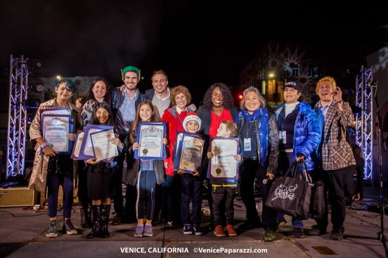 2017 Venice Sign Holiday Lighting. Photo by VenicePaparazzi.com